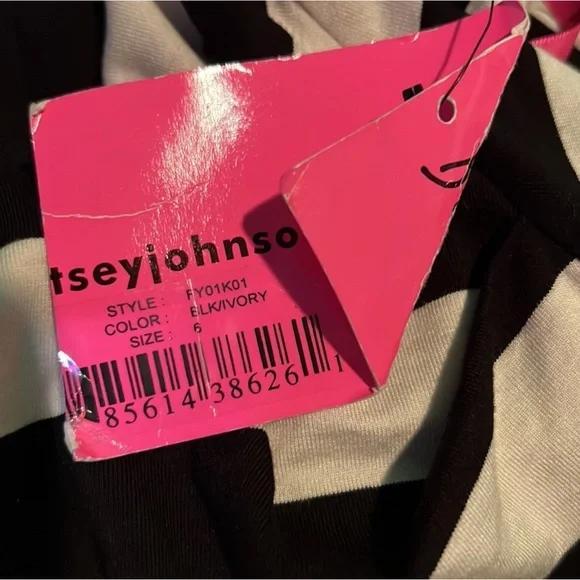 Betsey Johnson Black & White striped Dress | Halter Neck, Racerback - Picture 5 of 6